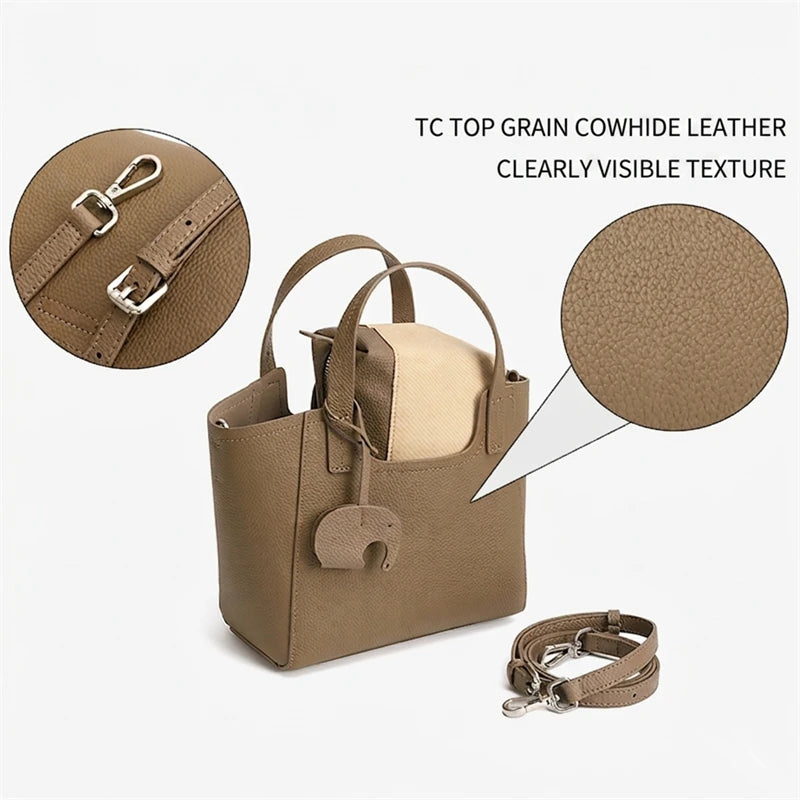 Sac Seau Femme Cuir Véritable Vintage Tote & Bandoulière – CLEVI Paris
