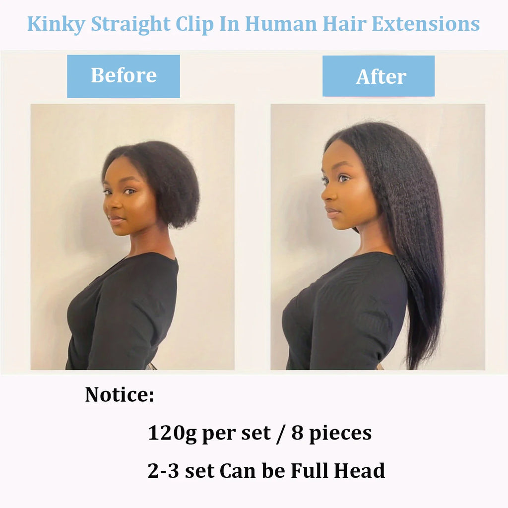 Extensions Clips Kinky Straight Remy Noires – CLEVI Paris