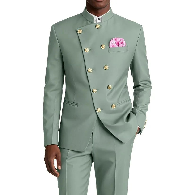 Costume Homme 2 Pièces Col Mandarin – CLEVI Paris