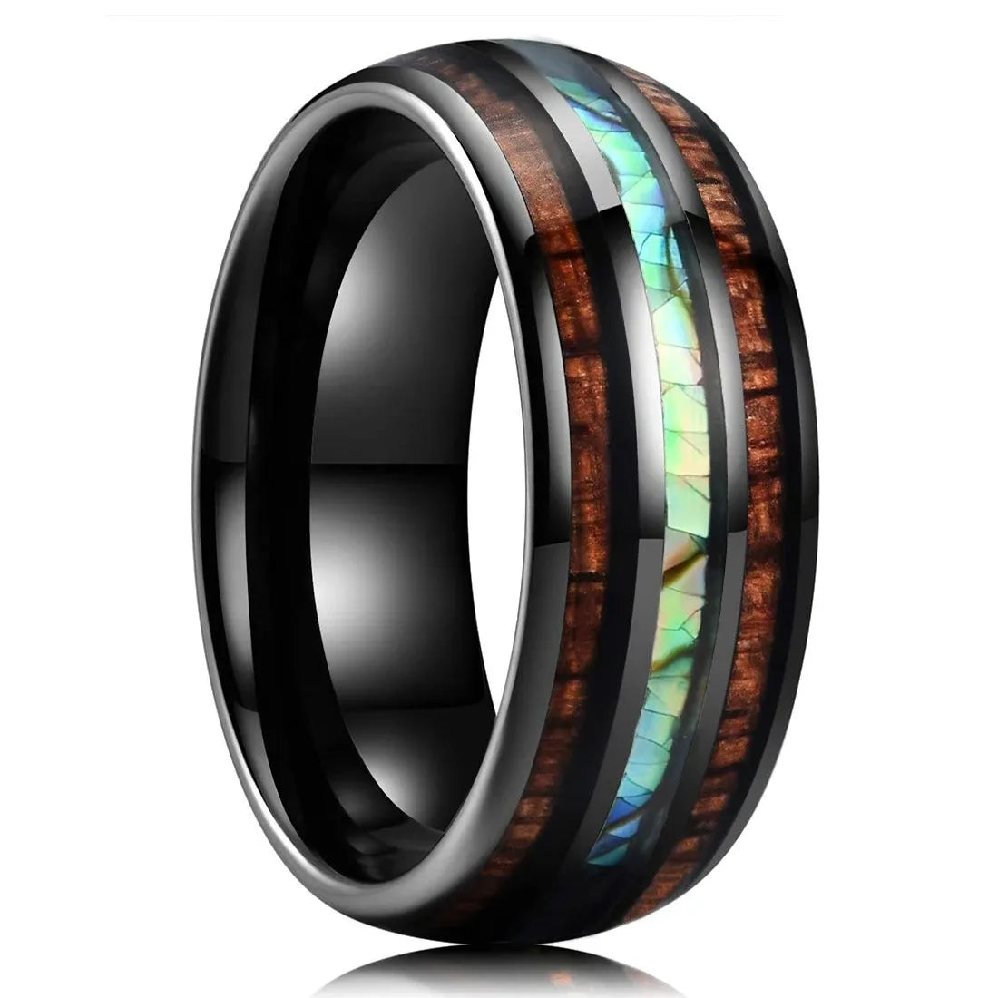 Bague Unisexe Opale Rouge et Météorite – CLEVI Paris