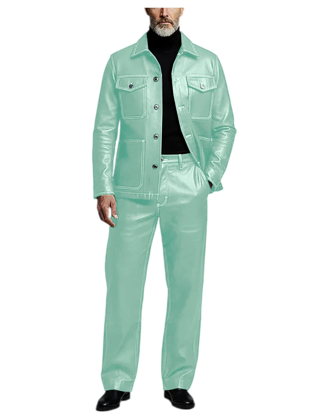 Ensemble Cuir PU Homme 2 Pièces – CLEVI Paris