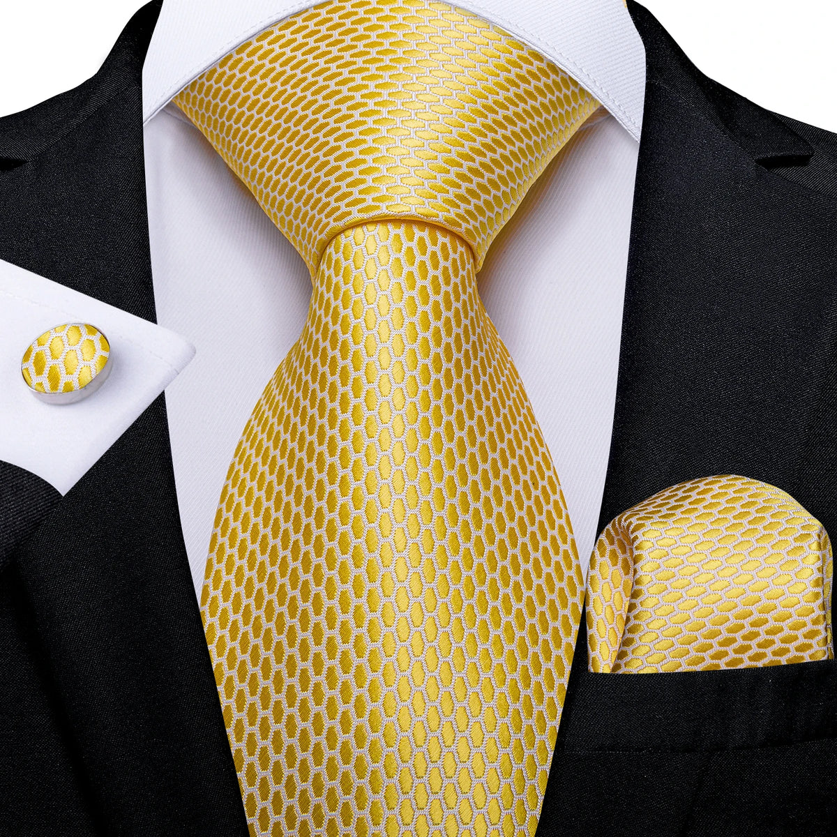 Coffret cravate homme à pois, pochette et boutons – CLEVI Paris
