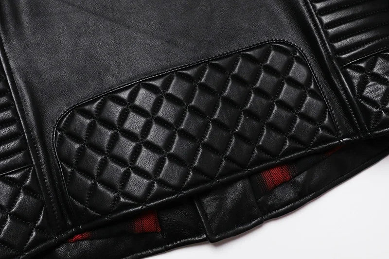 Blouson homme cuir de mouton noir zippé – CLEVI Paris
