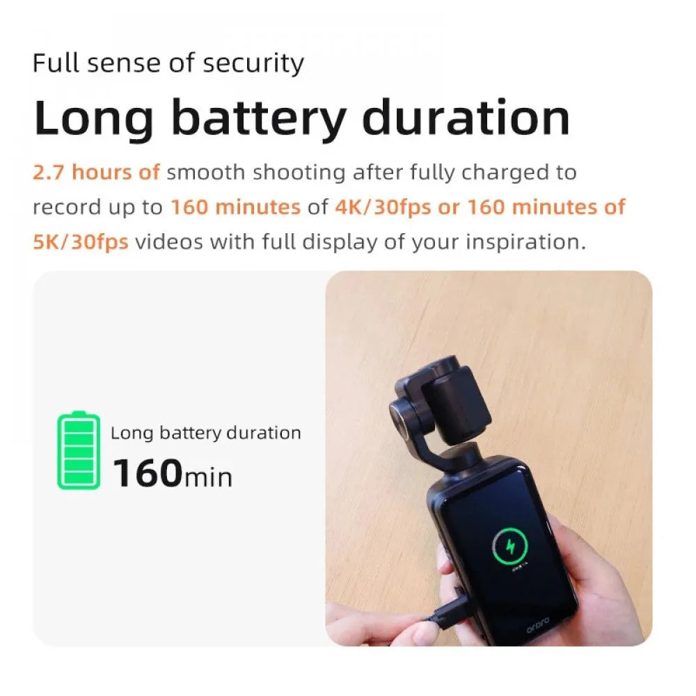 Caméra de Poche 5K 30fps – Stabilisation d’Image, Grand Écran Intégré, Vlogging & Voyage – CLEVI Paris
