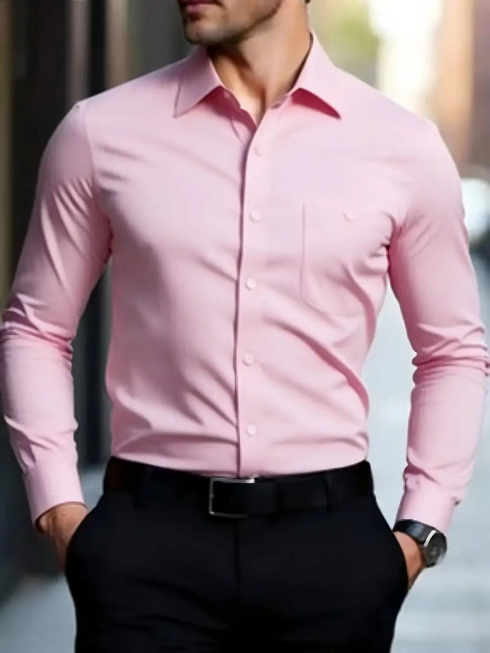 Chemise homme unie élégante – CLEVI Paris