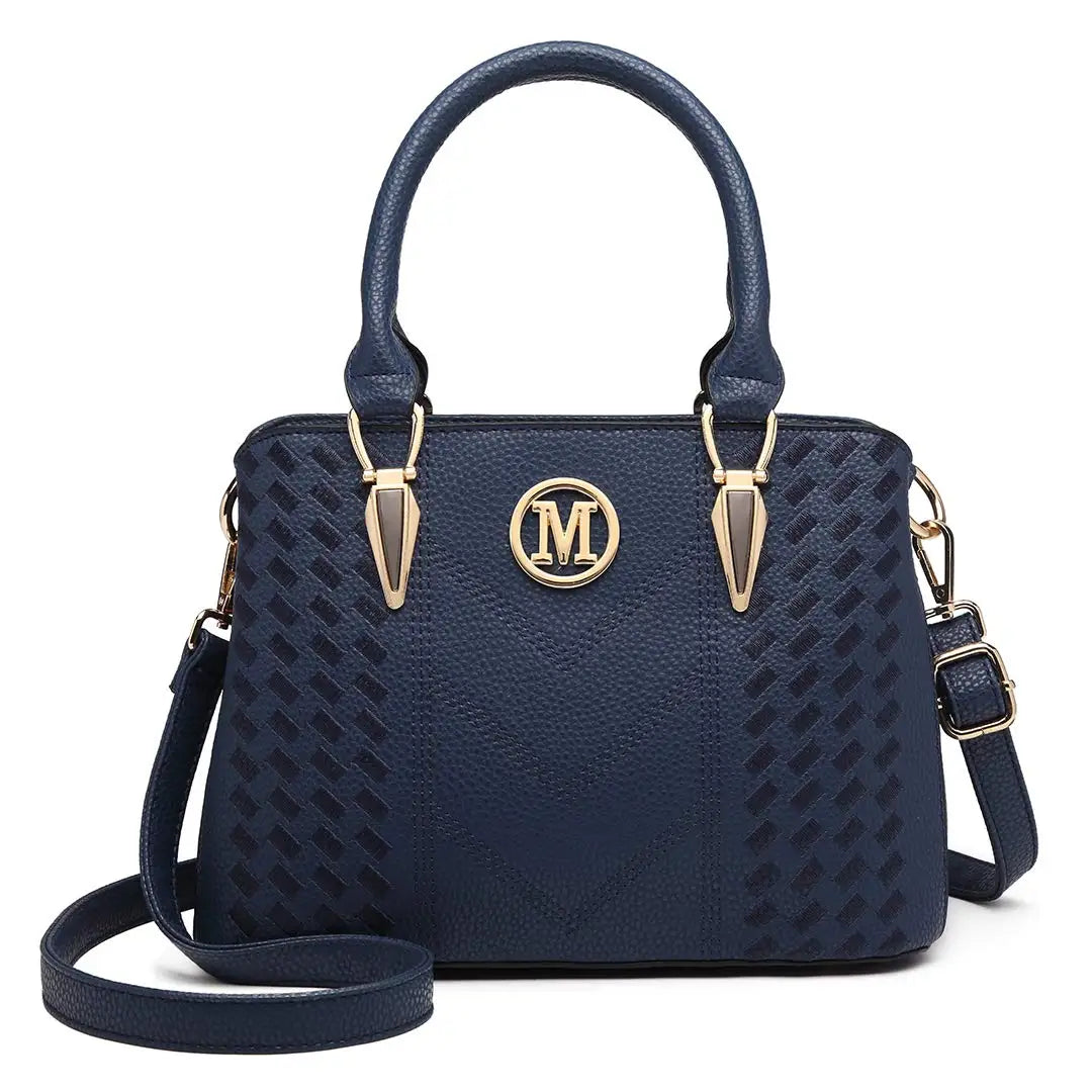 Sac À Main Femme Cuir PU Motif Litchi Logo M Doré – CLEVI Paris