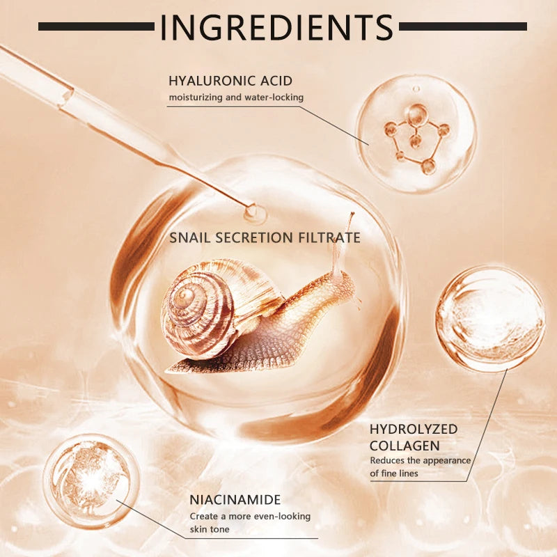 Sérum Bave d'Escargot FUJZXANS 30ml – Niacinamide, Acide Hyaluronique & Collagène – CLEVI Paris