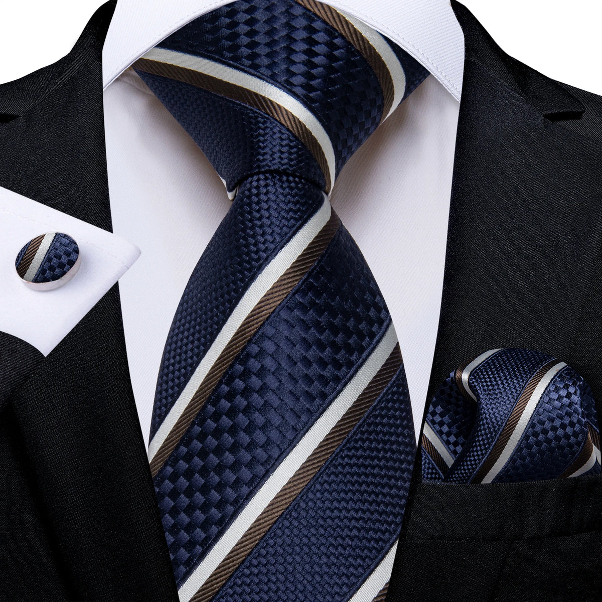 Coffret cravate homme paisley, pochette et boutons – CLEVI Paris