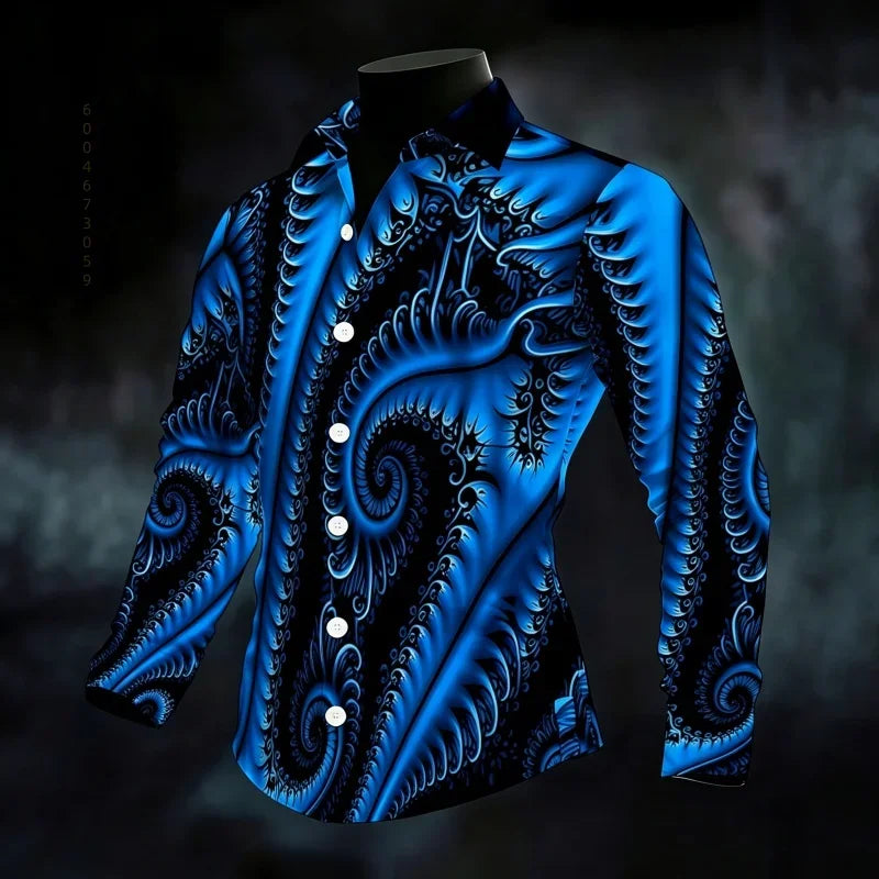 Chemise Homme Imprimée à Manches Longues – CLEVI Paris
