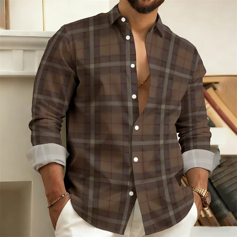 Chemise homme imprimée géométrique – CLEVI Paris