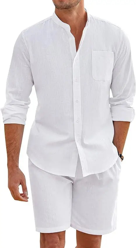 Ensemble homme chemise et short en coton – CLEVI Paris