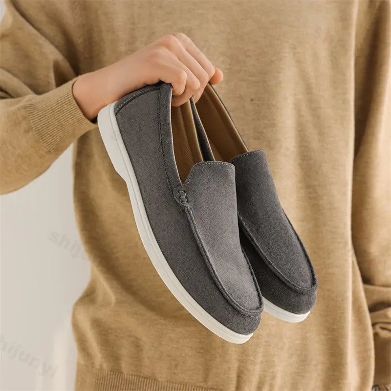 Mocassins homme en daim à enfiler – CLEVI Paris