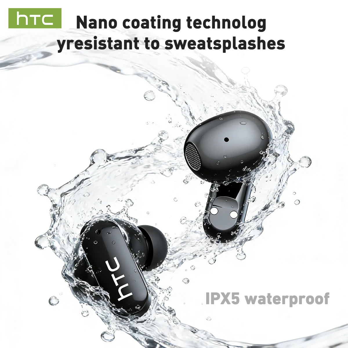 Écouteurs HTC NE71 Bluetooth 6.0 Écran LED IPX6 ANC HiFi – CLEVI Paris
