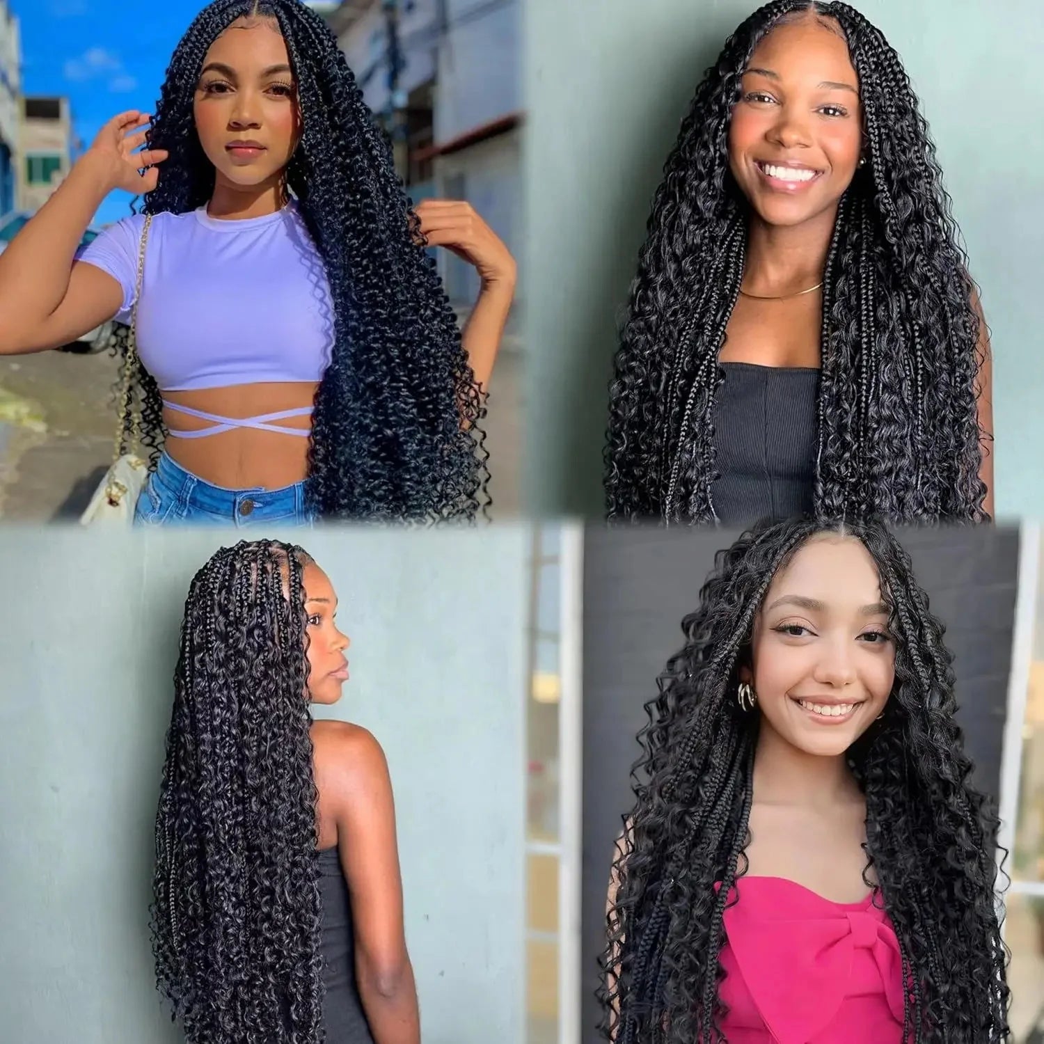 Mèches Tressage Deep Wave Cheveux Humains Brésiliens 100g Sans Trame — Boho Braids & Nattes – CLEVI Paris