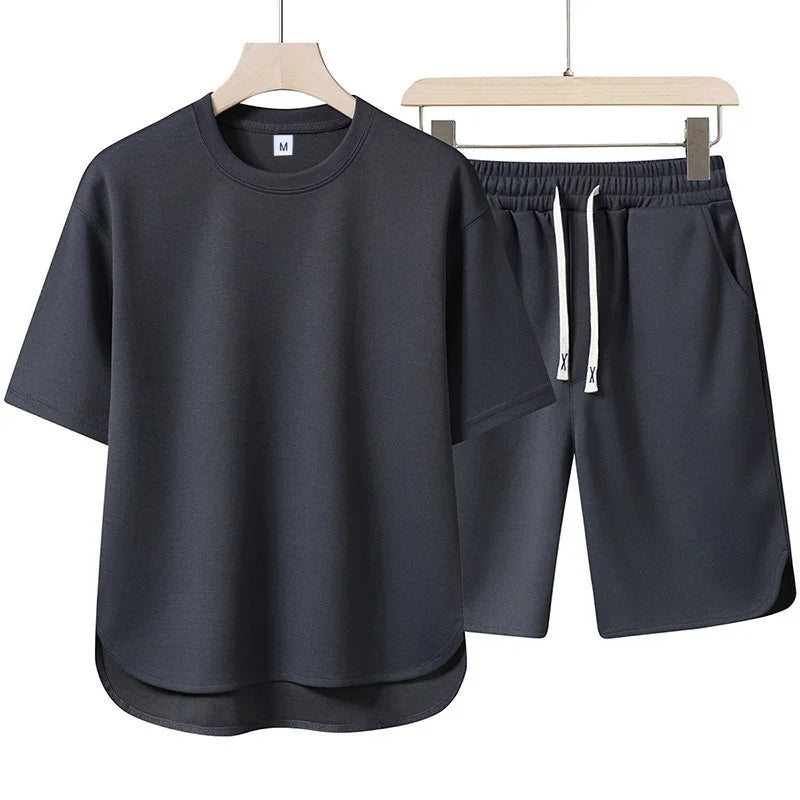Ensemble 2 Pièces Homme T-Shirt Col Rond Manches Courtes + Short Cordon Sport Casual Été Multi-Couleurs M-XXXL – CLEVI Paris