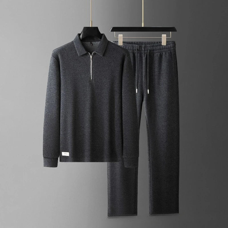 Ensemble homme polo zippé et pantalon Minglu – CLEVI Paris
