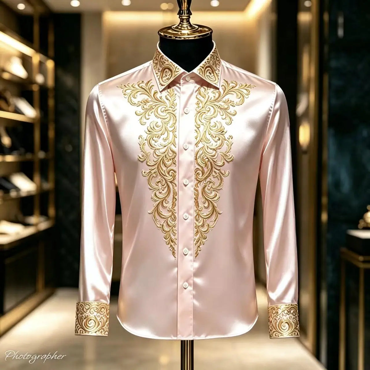 Chemise Homme Satinée en Soie et Polyester – CLEVI Paris