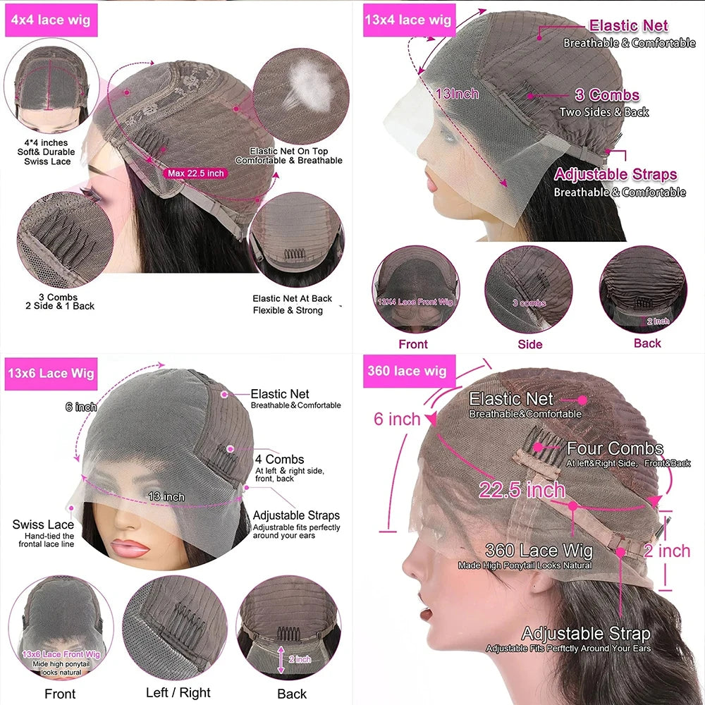 Perruque HD Lace Front Body Wave 100% Cheveux Humains 18-36 Pouces – CLEVI Paris