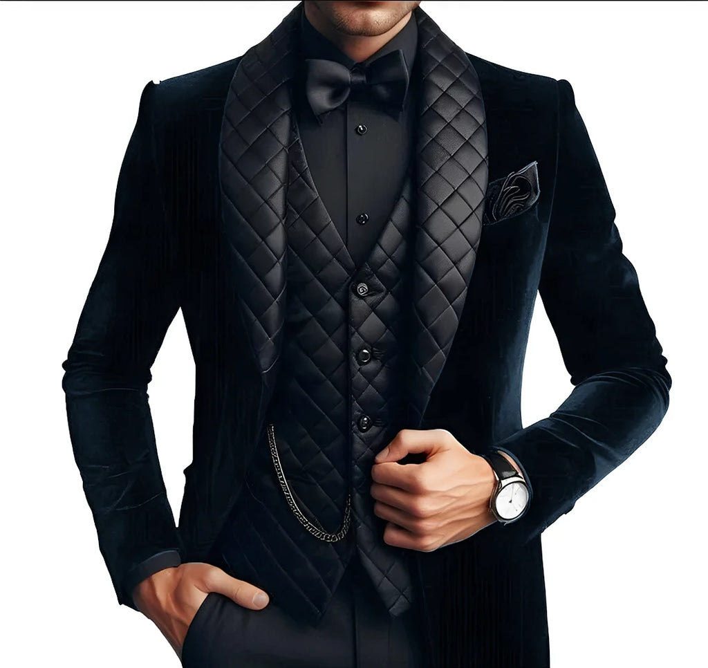 Costume homme noir trois pièces ajusté – CLEVI Paris