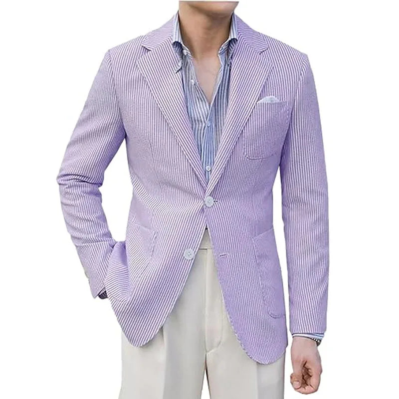 Blazer homme seersucker rayé – CLEVI Paris