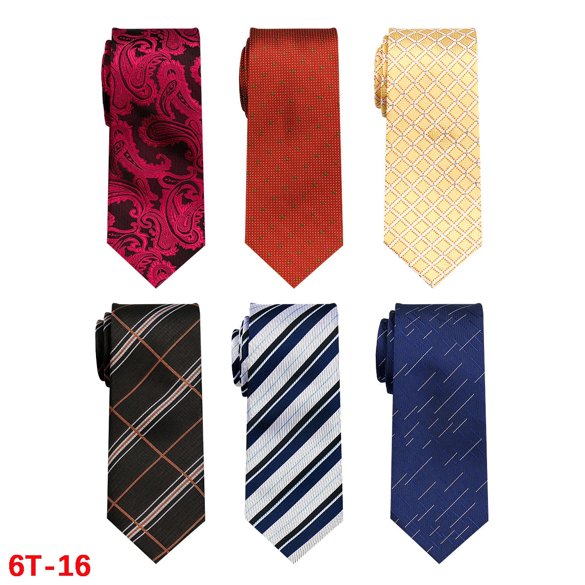 Lot de 6 cravates homme jacquard – CLEVI Paris