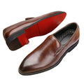 Mocassin Slip-On Cuir Verni Homme Bout Rond Business & Soirée Grande Taille – CLEVI Paris