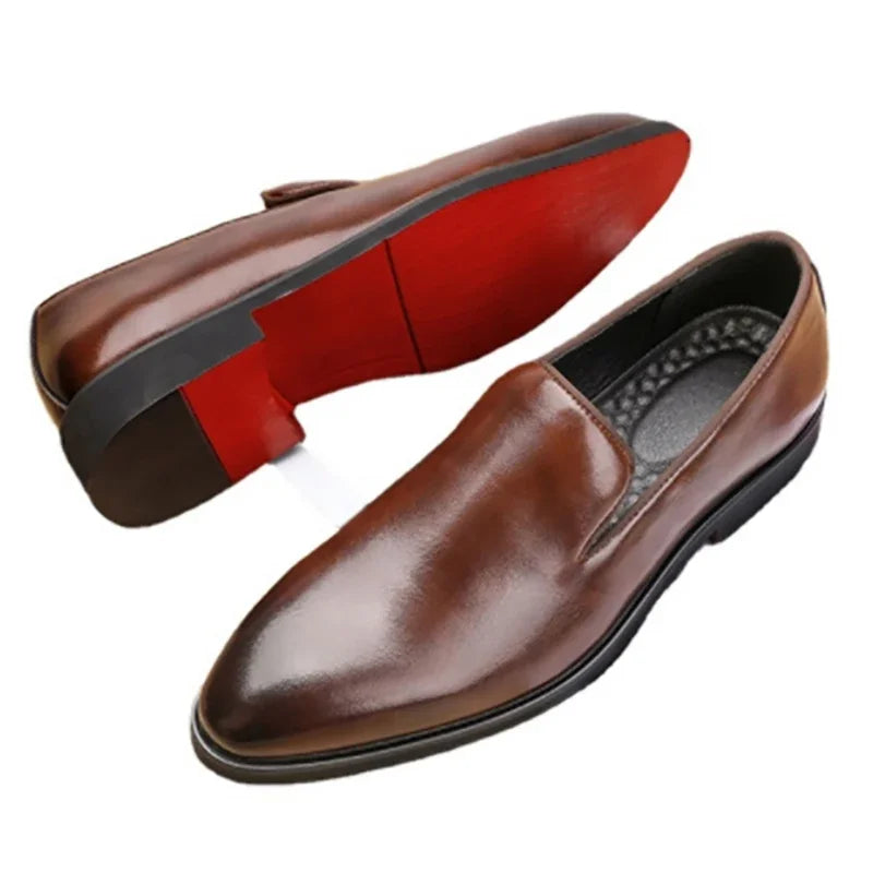 Mocassin Slip-On Cuir Verni Homme Bout Rond Business & Soirée Grande Taille – CLEVI Paris