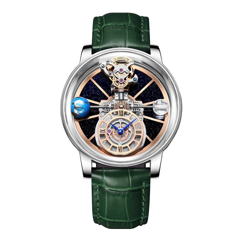 Montre Homme HAEMMER 5015 – Quartz Luxe, Verre Saphir, Bracelet Cuir, Boîtier Acier 45mm