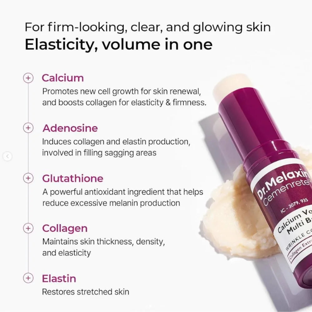 Stick Multifonction Raffermissant & Hydratant 9g – Baume Lèvres Contour Yeux Anti-Rides Calcium Vitamines Unisexe – CLEVI Paris