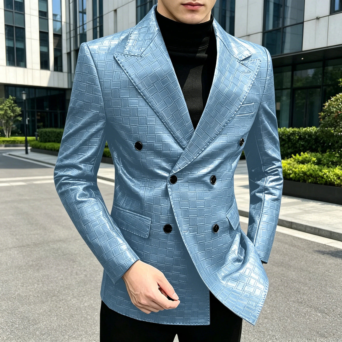 Blazer similicuir homme effet croco – CLEVI Paris