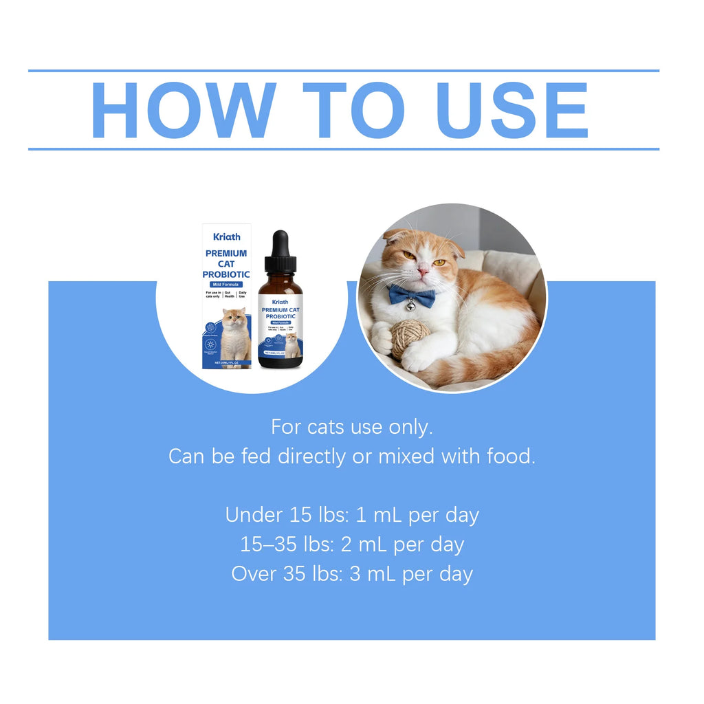 Gouttes probiotiques chat KRIATH 30 ml – CLEVI Paris