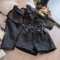 Ensemble fille noir veste et jupe courte – CLEVI Paris