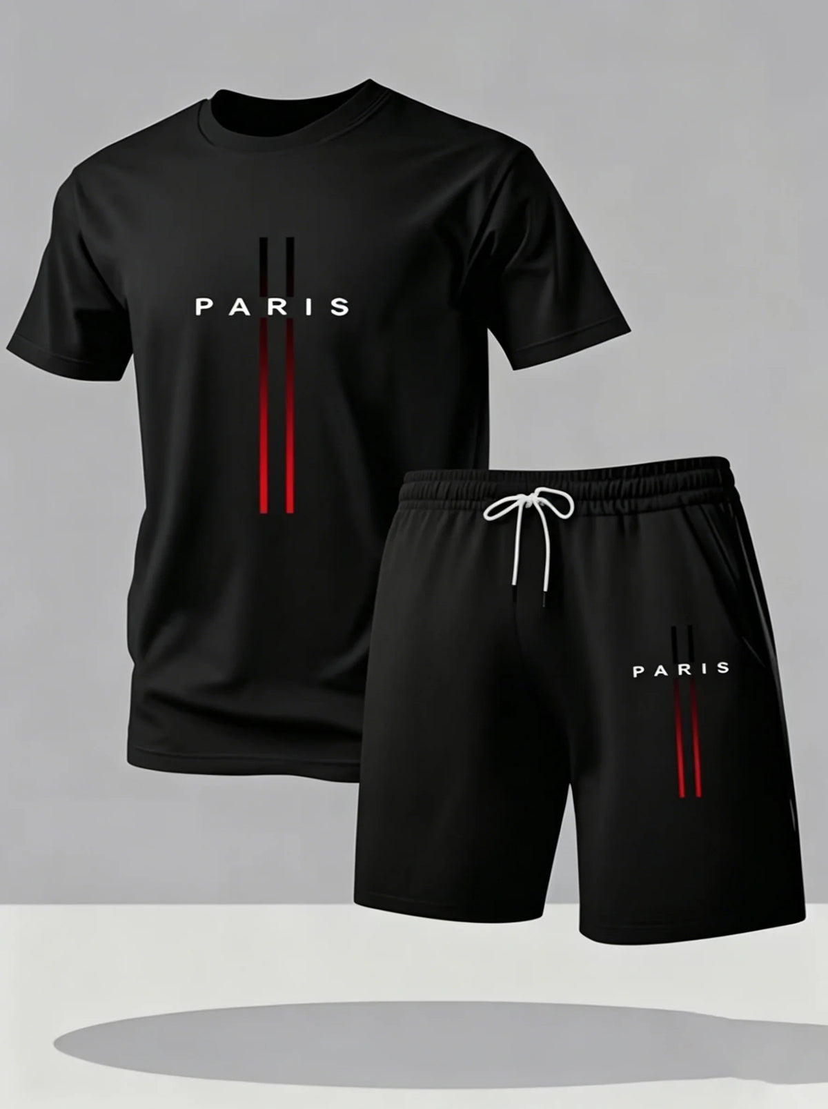 Ensemble homme à rayures rouges, col rond – CLEVI Paris