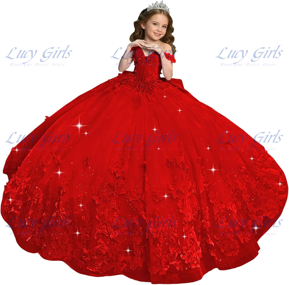 Robe cérémonie fille en tulle et dentelle – CLEVI Paris