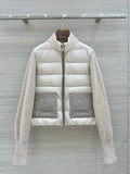 Veste femme matelassée à manches en maille – CLEVI Paris