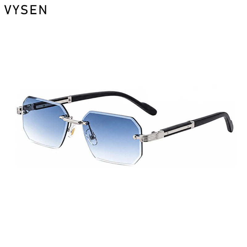 Lunettes de Soleil Rimless Polygone Punk Vintage Homme – CLEVI Paris