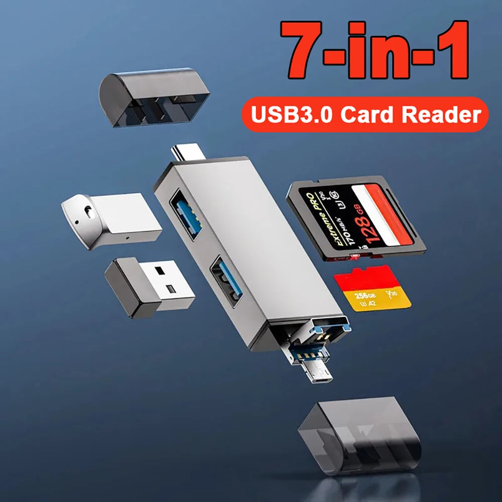 Lecteur SD/TF OTG 6-en-1 USB 2.0 ou 7-en-1 USB 3.0 – CLEVI Paris