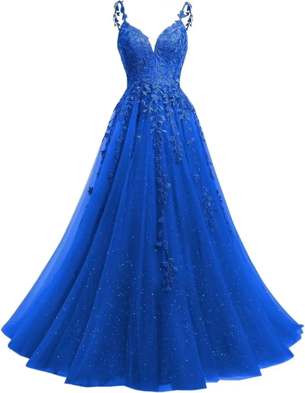 Robe de mariée en dentelle ligne A col V – CLEVI Paris