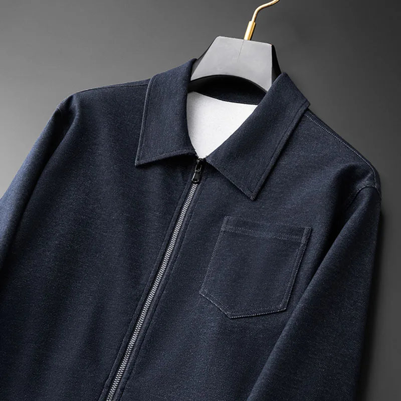 Ensemble homme denim veste zippée et pantalon – CLEVI Paris