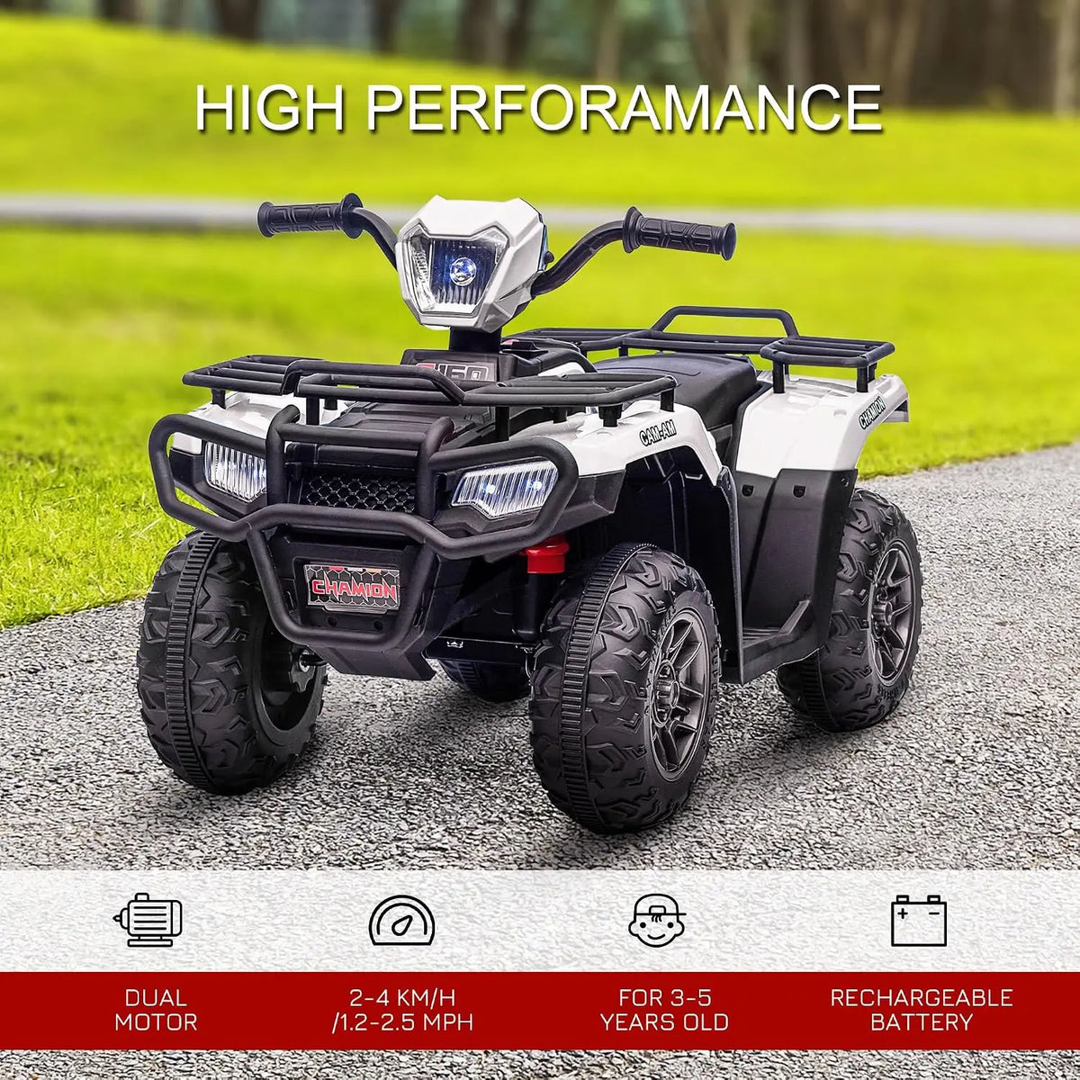Quad électrique enfant 12 V avec phare – CLEVI Paris