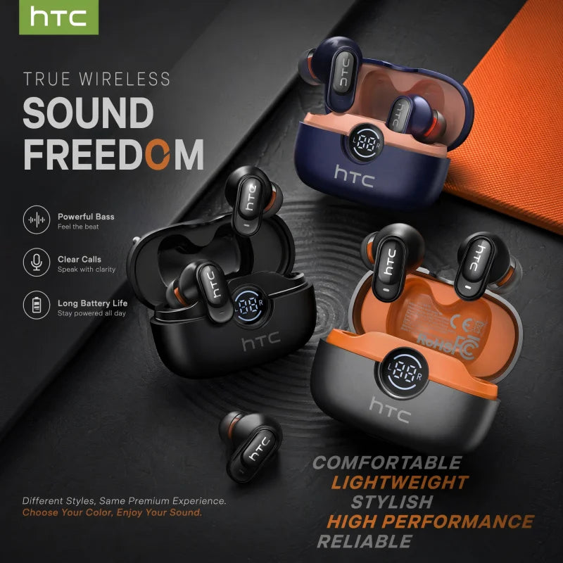 Écouteurs TWS HTC NE79 Semi-Intra 36H ENC Gaming – CLEVI Paris