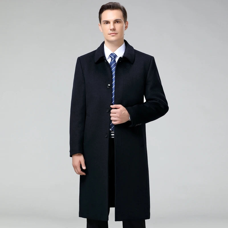 Manteau homme en cachemire à col rabattu – CLEVI Paris