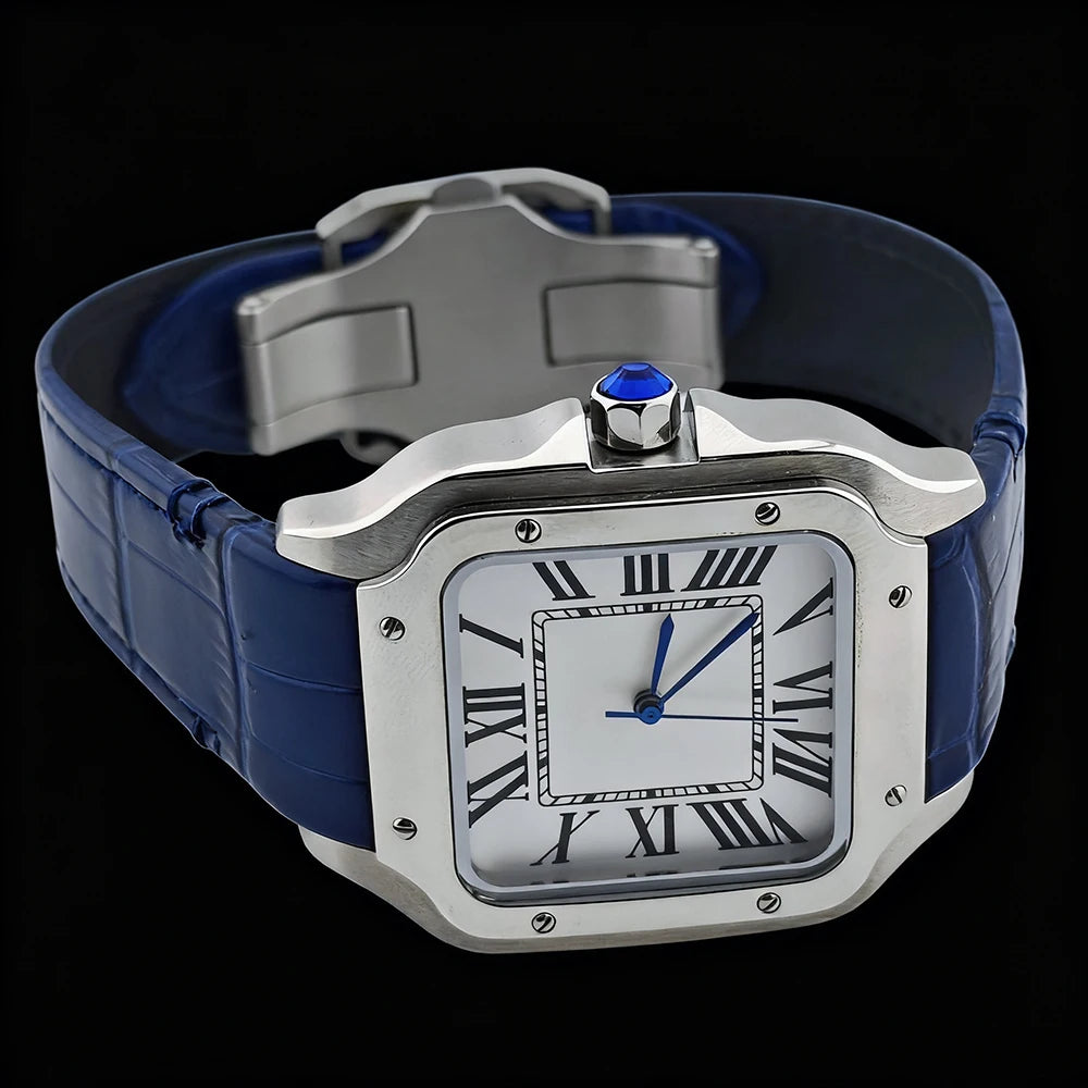 Montre Homme Automatique NH35 Acier 316L Cuir Chiffres Romains 38mm 30M – CLEVI Paris