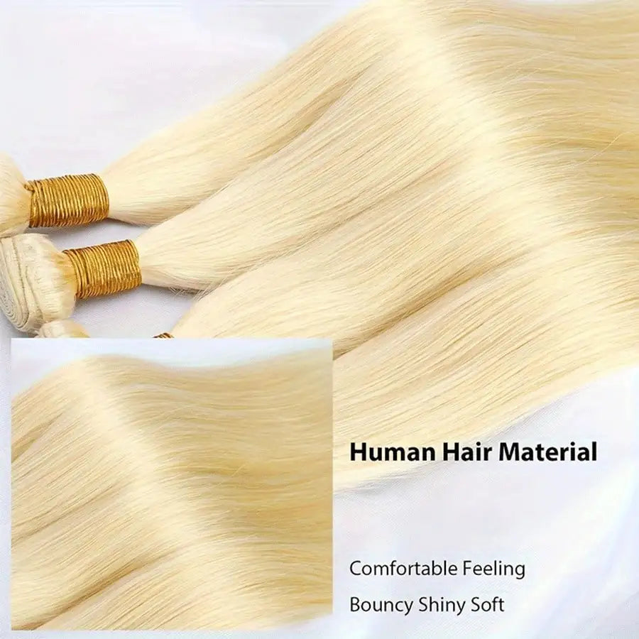 Bundles Cheveux Humains Lisses Blonde 613 Brésiliens Grade 12A – CLEVI Paris