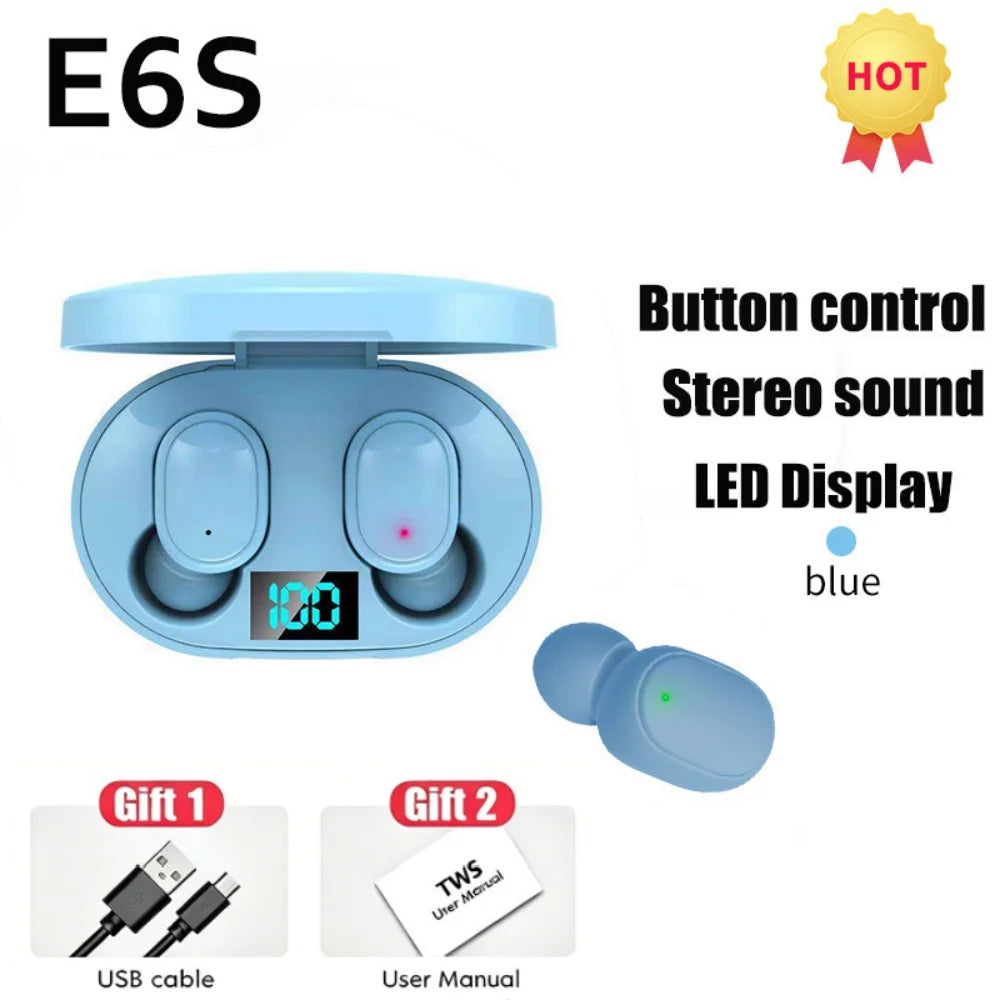 Écouteurs TWS E6S Bluetooth HiFi Affichage LED ANC – CLEVI Paris