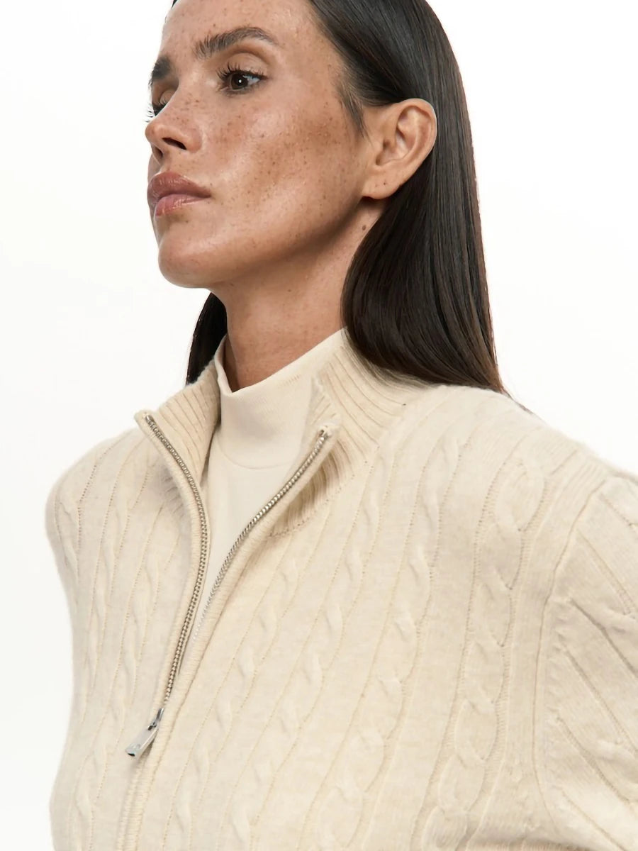 Ensemble femme pull col zippé et pantalon – CLEVI Paris
