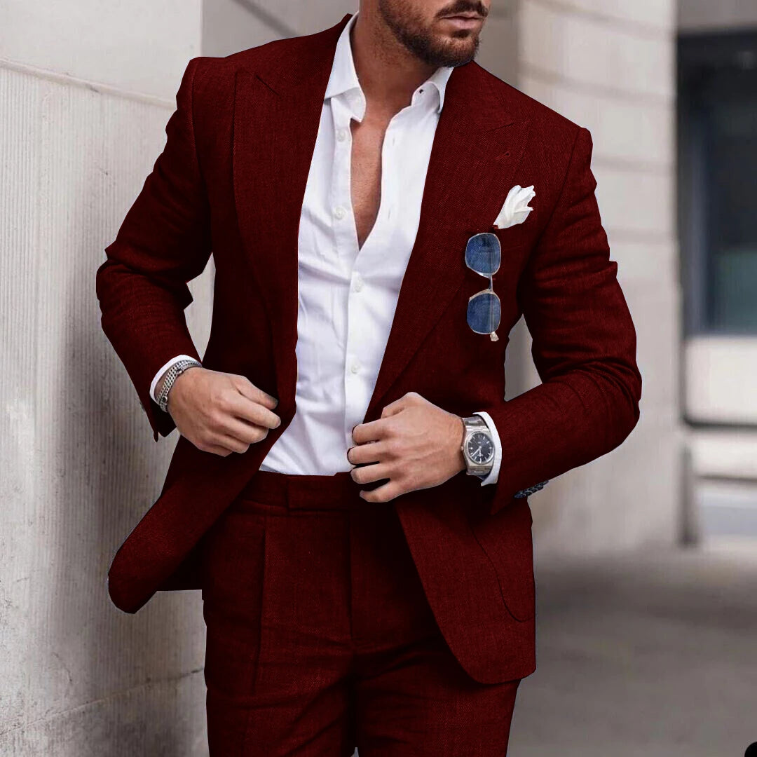 Costume Lin Homme 2 Pièces Coupe Ajustée – CLEVI Paris