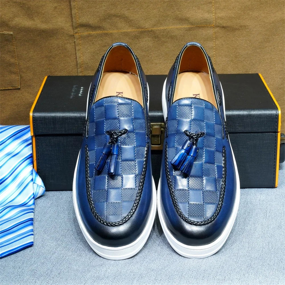 Mocassins homme en cuir à pampilles – CLEVI Paris