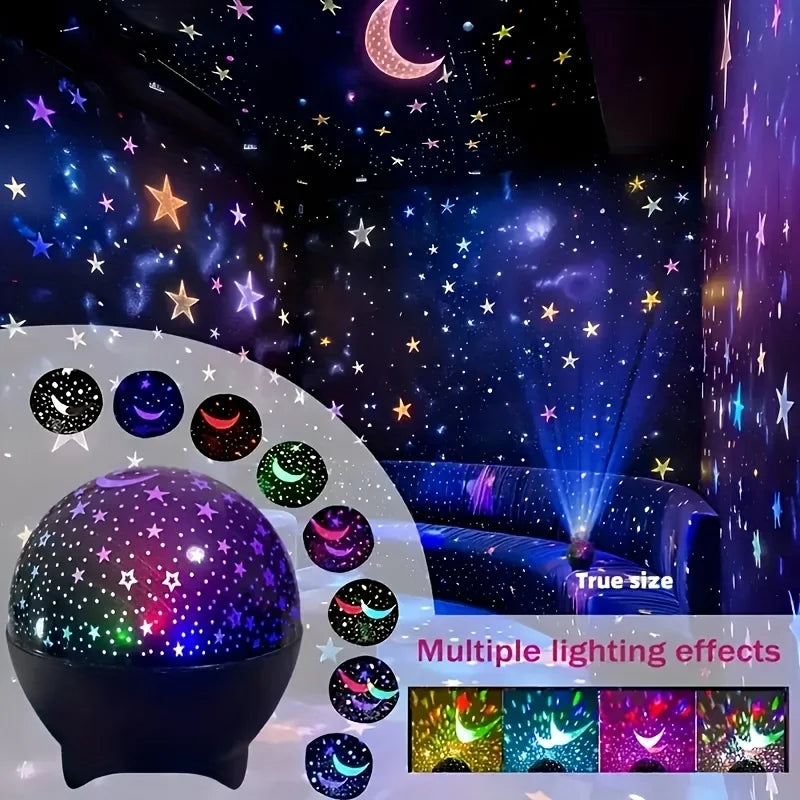 Projecteur Lune Ciel Étoilé LED UOSU – 7 Modes Couleurs, Synchronisation Musicale & USB – CLEVI Paris