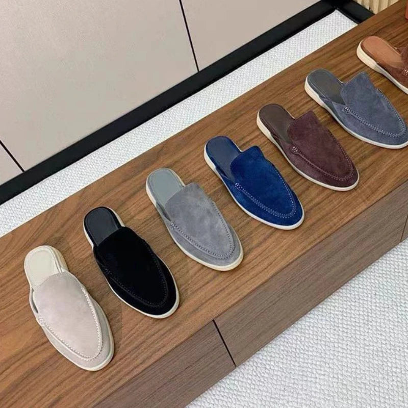 Mules Unisexe Cuir Véritable Peau de Mouton Plates Été EU 35-47 Multicolore – CLEVI Paris